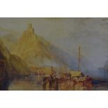 After Joseph Mallord William Turner RA (1775-1851), two reproduction prints, 'Kaub And The Castle Of