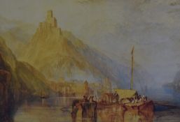 After Joseph Mallord William Turner RA (1775-1851), two reproduction prints, 'Kaub And The Castle Of