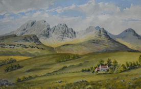 Eric Shaw (British Contemporary) watercolour, entitled 'Blaven. Cuillin-Skye' signed lower right,