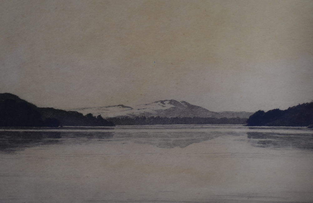 Bernard Eyre Walker (1887-1972), etching, 'Coniston Water', signed to the lower right, framed,