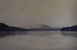 Bernard Eyre Walker (1887-1972), etching, 'Coniston Water', signed to the lower right, framed,