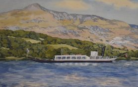 *Local Interest - Jack Wilcock (20th Century, British), watercolour, 'Steam Yacht Gondola on