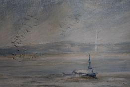 Attributed to Helen Gillow Reynolds (1907-1977), oil on canvas, 'Show on the Estuary' depicting a