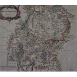 After Robert Morden (1650-1703), a hand coloured map of Westmorland, the title displayed in a