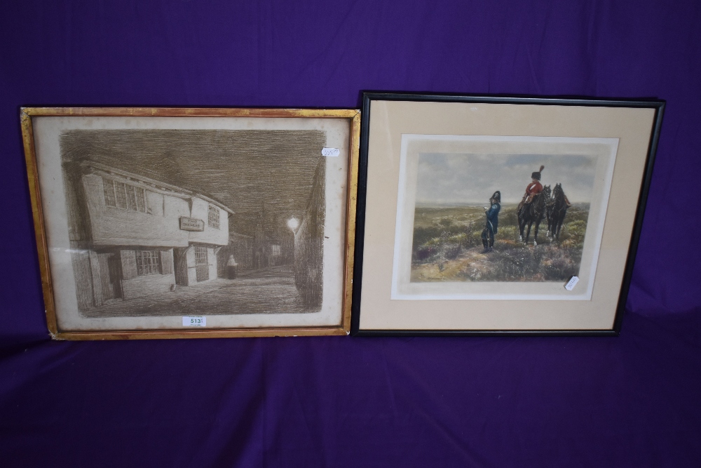 Sydney Lee (1866-1949), print, Exeunt The Two Brewers (the oldest inn in London), framed and under - Image 2 of 3