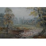 T.Chapman (20th Century British), watercolour, two pastoral landscapes depicting abbey ruins