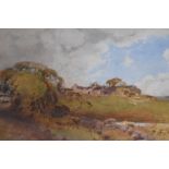 Fred Tucker (British, 1860-1935), watercolour or gouache, A pastoral landscape depicting a