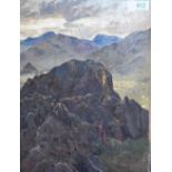 Harry Goodwin (British School 19th Century), oil on board, 'Rocks in Little Langdale', monogram