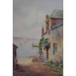 Unknown Artist (20th Century), watercolour, A continental style coastal scene with house to the
