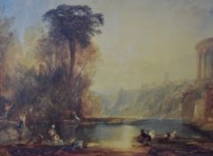 After Joseph Mallord William Turner RA (1775-1851), two reproduction prints, 'Grenoble Bridge'