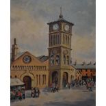 C. Spindle, 20th Century, oil on board, a Venetian piazza scene, signed to the lower right,