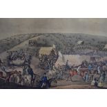 After Thomas Sutherland (1785-1838), aquatint engraving, 'Epsom Races', framed, mounted, and under