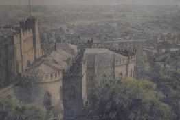 Leonard Barton A.R.C.A (1893-1971, Lancaster School of Arts & Crafts), watercolour, Lancaster Castle