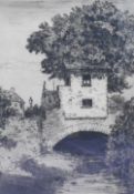Local interest* After Charles Herbert Clark, an early 20th century monochrome etching, Bridge House,