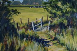 Artist Unknown, 20th Century British, oil on board, 'The Path to Hatford', a vibrant scene depicting