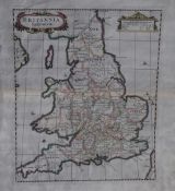 After unknown cartographer, a hand coloured map of Britannia Saxonica with identification key