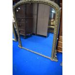 A 19th Century gilt plaster overmantel wall mirror