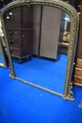 A 19th Century gilt plaster overmantel wall mirror