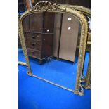 A 19th Century gilt plaster overmantel wall mirror