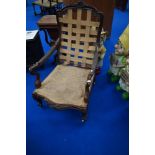 A 19th Century mahogany scroll chair frame (upholstery project)