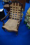 A 19th Century mahogany scroll chair frame (upholstery project)