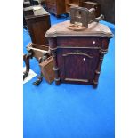 A selection of 19th Century mahogany furniture parts including corner cupboard base etc
