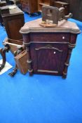 A selection of 19th Century mahogany furniture parts including corner cupboard base etc