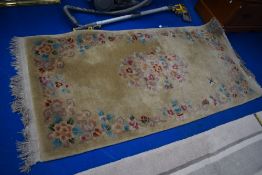 A vintage fireside rug, af (holed) approx 200 x 91cm