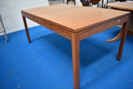 A vintage part teak extending dining table, Conran inspired, approx. 168 x 91cm, CWS Stamp