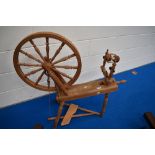 A traditional spinning wheel