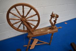 A traditional spinning wheel