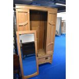 A Victorian bleached mahogany wardrobe