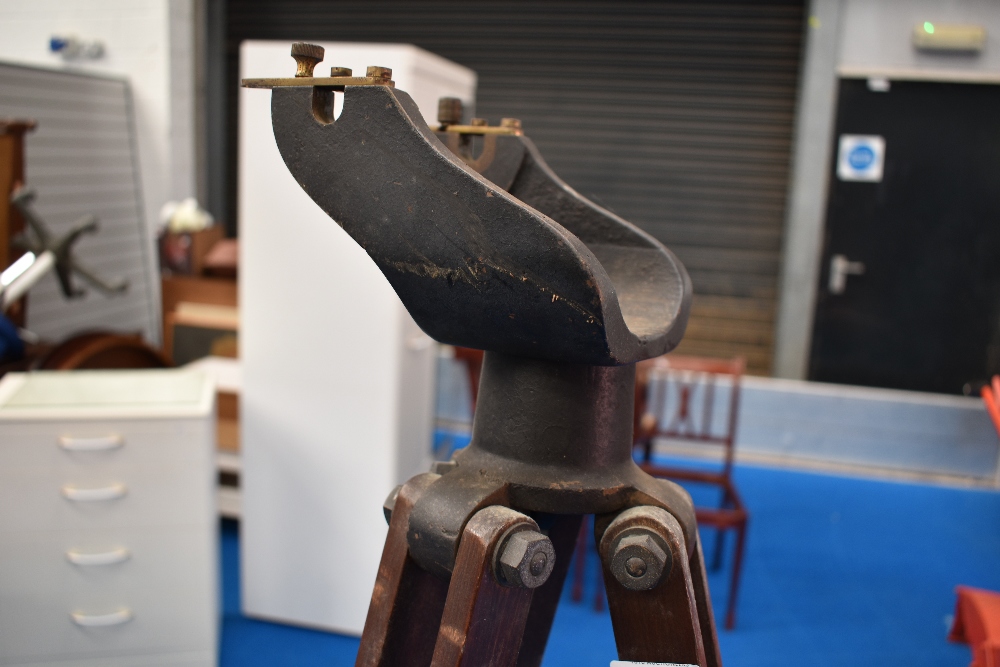 A vintage tripod stand, probably for a theodolite - Image 2 of 2