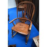 A period elm Windsor rocking chair