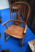 A period elm Windsor rocking chair