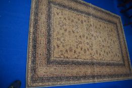 A vintage Belgian carpet square, labelled Royal Kelshall approx. 242 x 170cm
