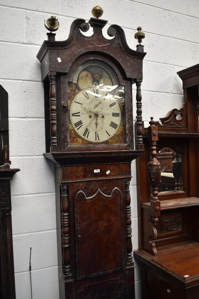 A 19th Century mahogany longcased clock having 8 day movement and painted dial , named Taylor,