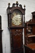 A 19th Century mahogany longcased clock having 8 day movement and painted dial , named Taylor,