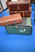 A selection of vintage luggage