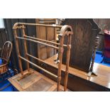 A Victorian stained frame towel rail, some historical worm