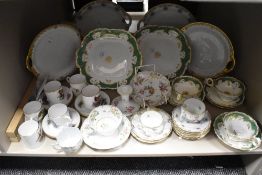 A mixed lot of vintage and antique plates, cups and saucers etc, including floral cups and saucers