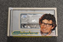 A vintage Stylophone in original box with instructions and demo record