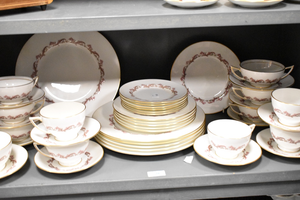 A quantity of Minton Laurentian pink china tableware, number S659