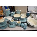 A selection of vintage Denby table ware, including jugs, coffee pots, serving dishes etc.