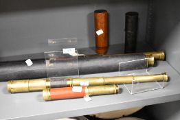 A Victorian Dollond of London brass three drawer telescope, name to the barrel, another 19th Century