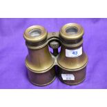 A set of 19th Century brass cased binoculars , no visible makers mark