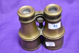 A set of 19th Century brass cased binoculars , no visible makers mark
