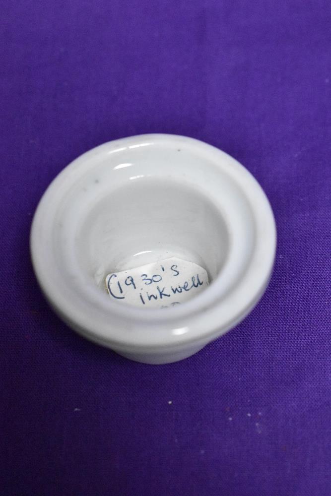 A glazed ceramic inkwell liner. - Image 2 of 2