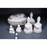 A small collection of Coalport Ming Rose patterned trinkets and ornaments, to comprise an egg shaped