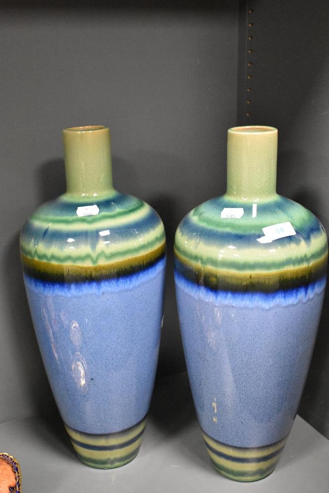 A pair of modern floor vases, in the Ocean Breeze design, height approx. 47cm